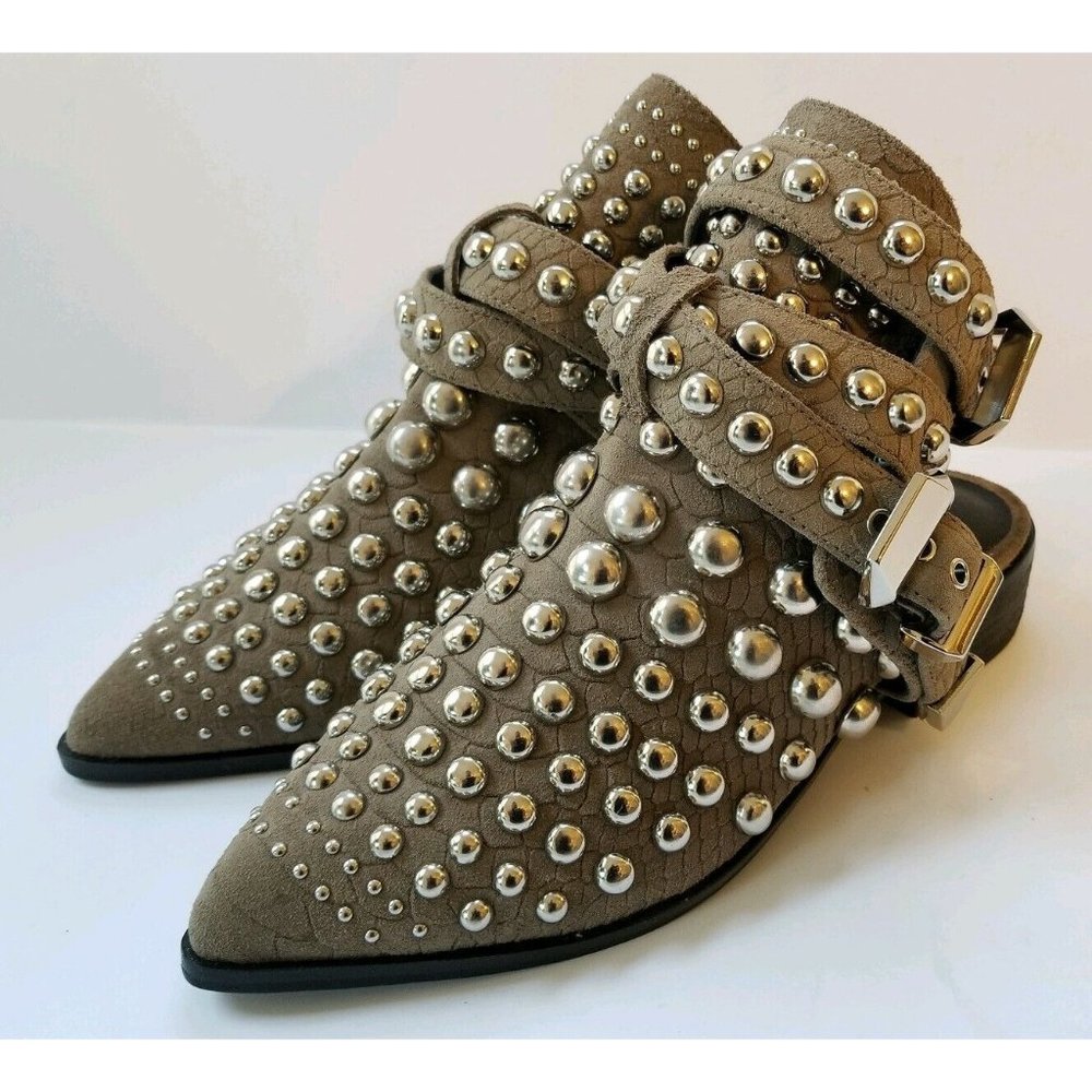 Free People Jeffrey Campbell Milano Stud Boot Snake Slide Flats Size 5 - Picture 2 of 6